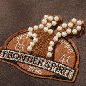 Concert Outfit Siamese Cat Embroidery Leather Bomber Jacket