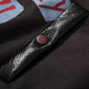 Concert Outfit Siamese Cat Embroidery Leather Bomber Jacket