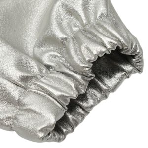 Concert Outfit Silver Leather  Motorcycle Hooded Jacket