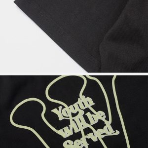 Concert Outfit Simple Foam Letter Print Tee