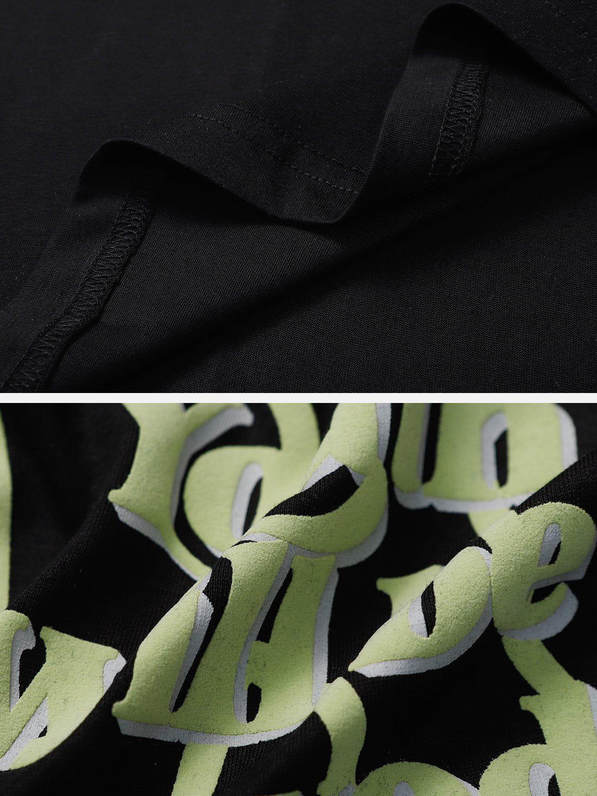 Concert Outfit Simple Foam Letter Print Tee Concert Outfit Simple Foam Letter Print Tee