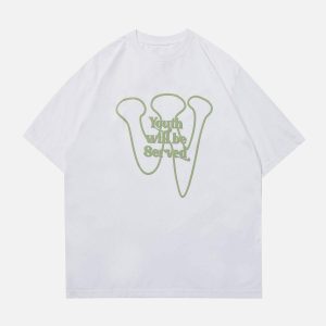Concert Outfit Simple Foam Letter Print Tee