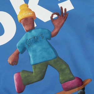 Concert Outfit Skateboard Character Printed Hoodie