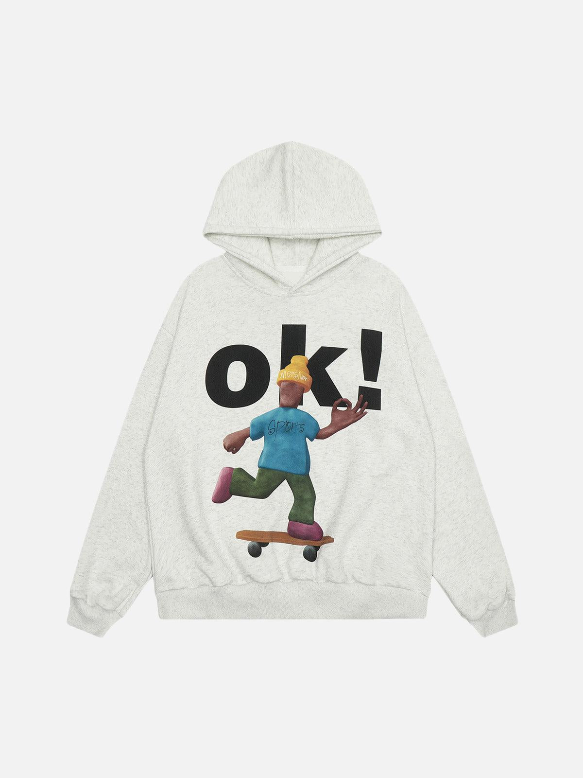 Concert Outfit Skateboard Character Printed Hoodie Concert Outfit Skateboard Character Printed Hoodie