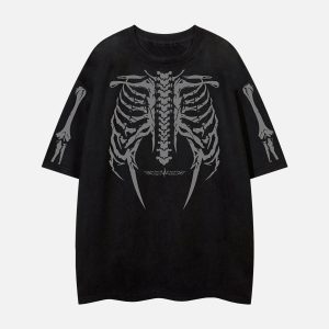 Concert Outfit Skeleton Graphic Oversized T-Shirt