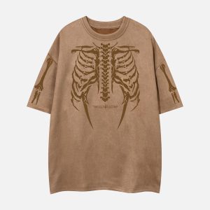 Concert Outfit Skeleton Graphic Oversized T-Shirt