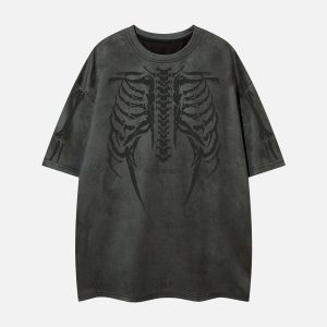 Concert Outfit Skeleton Graphic Oversized T-Shirt