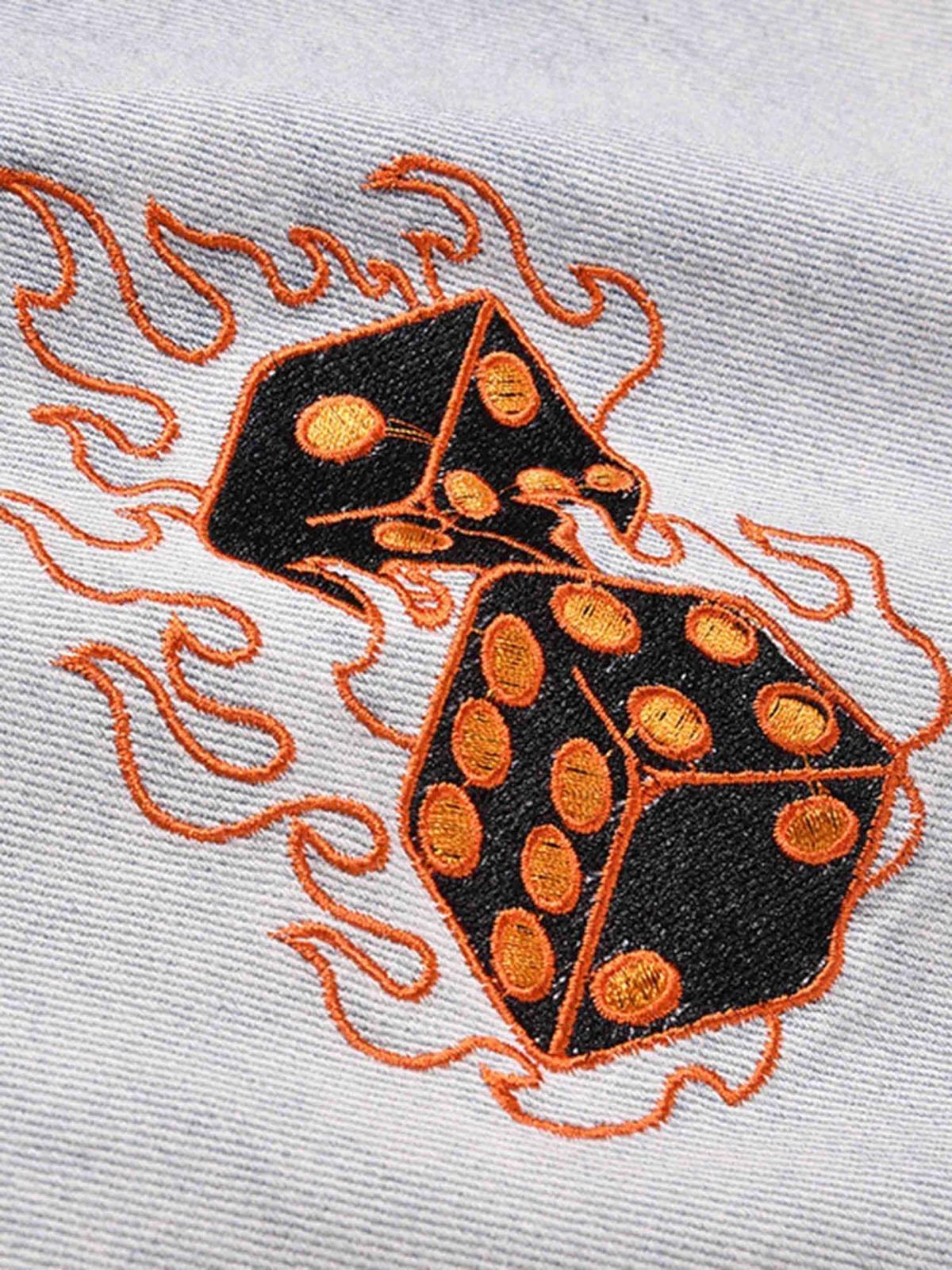 Concert Outfit Skull Flame Monogram Embroidered Slim Fit Jeans Concert Outfit Skull Flame Monogram Embroidered Slim Fit Jeans