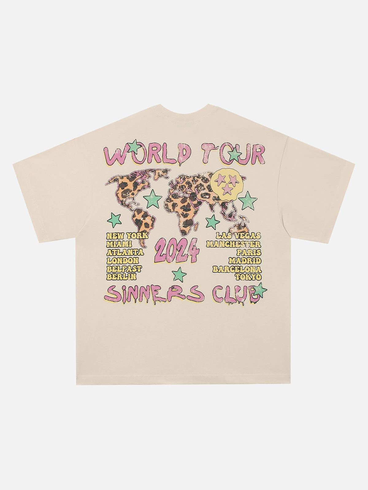 Concert Outfit Skull Print Crew Neck T-Shirt Concert Outfit Skull Print Crew Neck T-Shirt