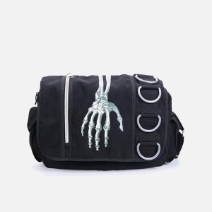Concert Outfit Skull Print Crossbody Bag