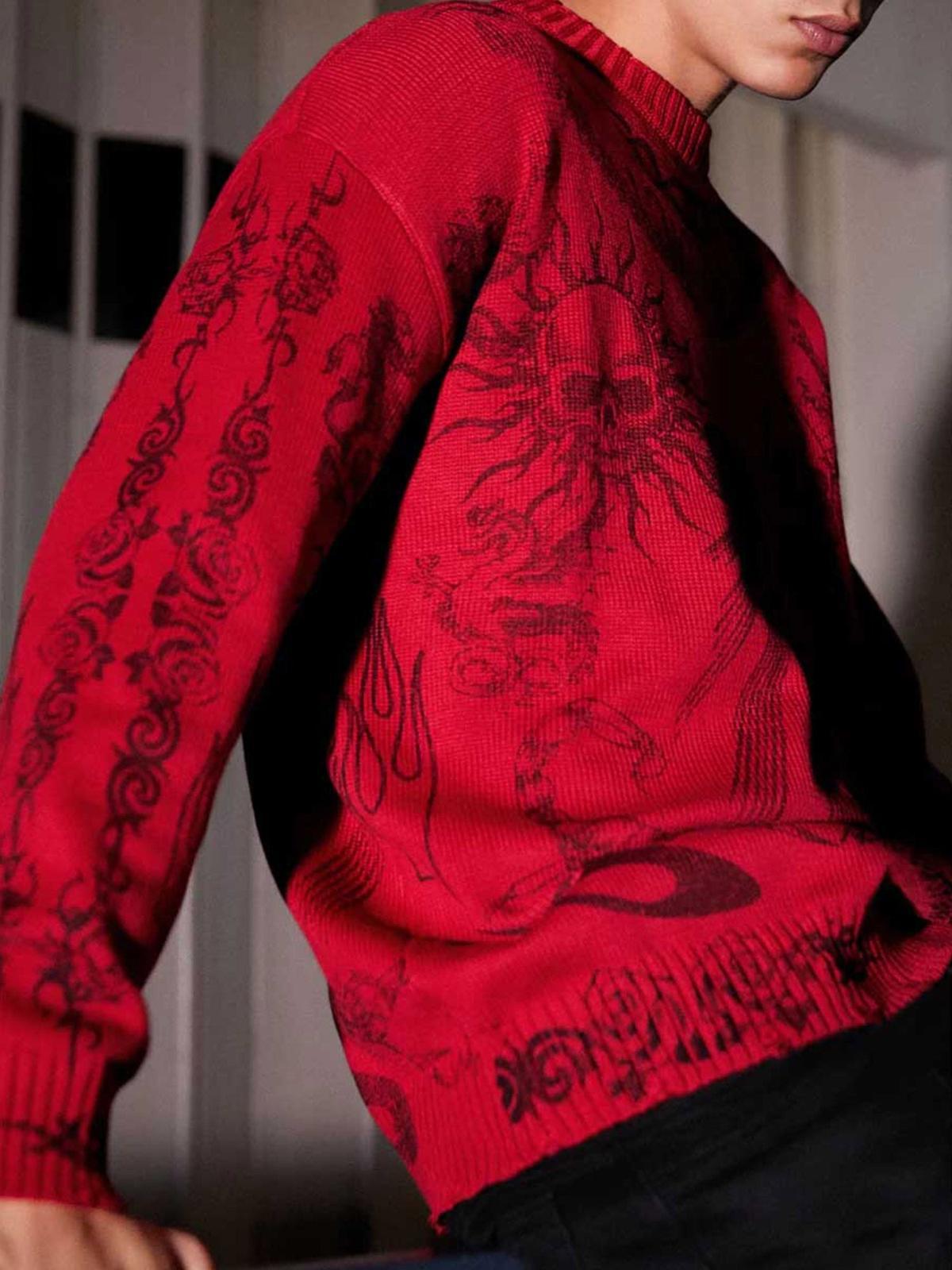 Concert Outfit Skull Print Distressed Sweater Concert Outfit Skull Print Distressed Sweater