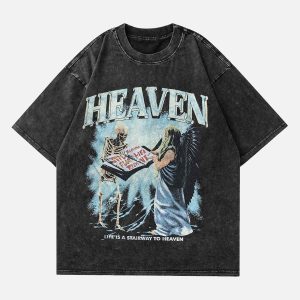 Concert Outfit Skull Vintage High Street Casual T-Shirt