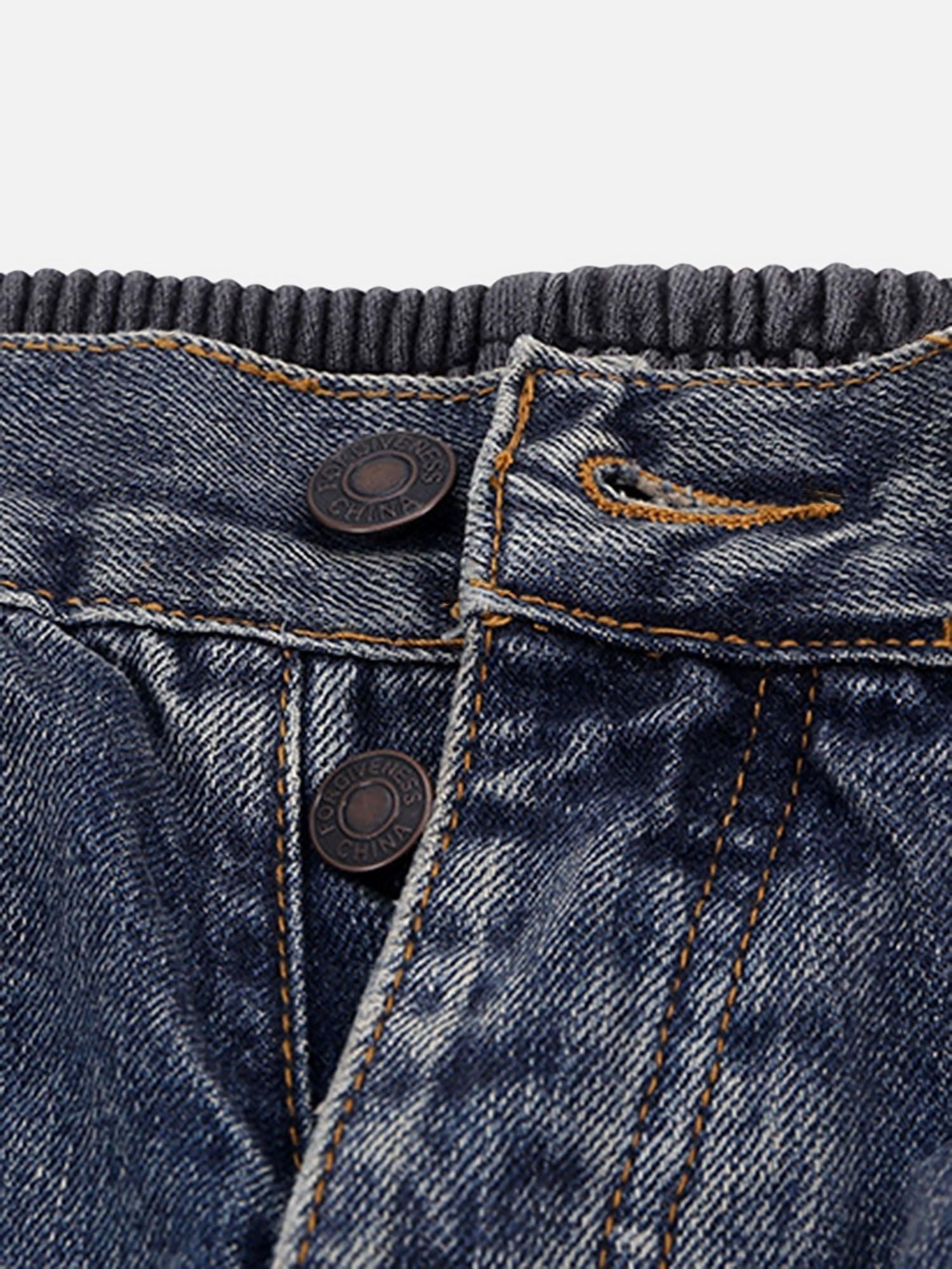 Concert Outfit Slub Cotton Patchwork Frayed Jeans Concert Outfit Slub Cotton Patchwork Frayed Jeans