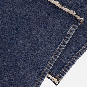 Concert Outfit Slub Cotton Patchwork Frayed Jeans