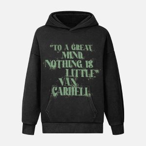 Concert Outfit Smudge-Dyed Letter Print Hoodie