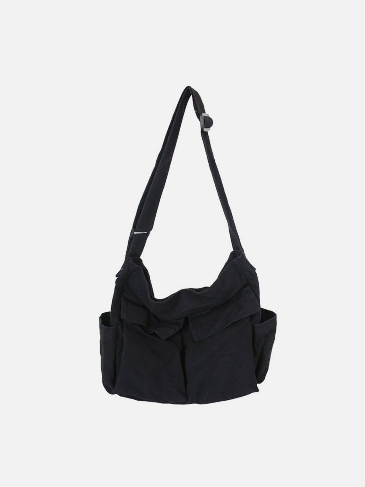 Concert Outfit Solid Color Big Pocket Shoulder Bag Concert Outfit Solid Color Big Pocket Shoulder Bag