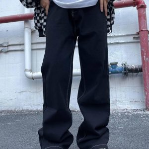 Concert Outfit Solid Color Casual Jeans