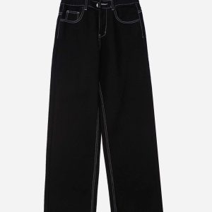 Concert Outfit Solid Color Casual Jeans