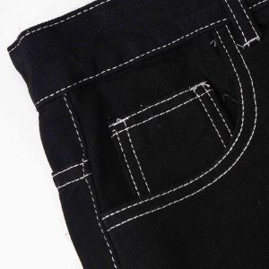 Concert Outfit Solid Color Casual Jeans