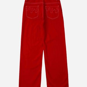 Concert Outfit Solid Color Casual Jeans