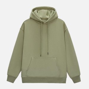 Concert Outfit Solid Color Drawstring Hoodie