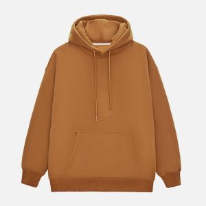 Concert Outfit Solid Color Drawstring Hoodie
