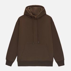 Concert Outfit Solid Color Drawstring Hoodie