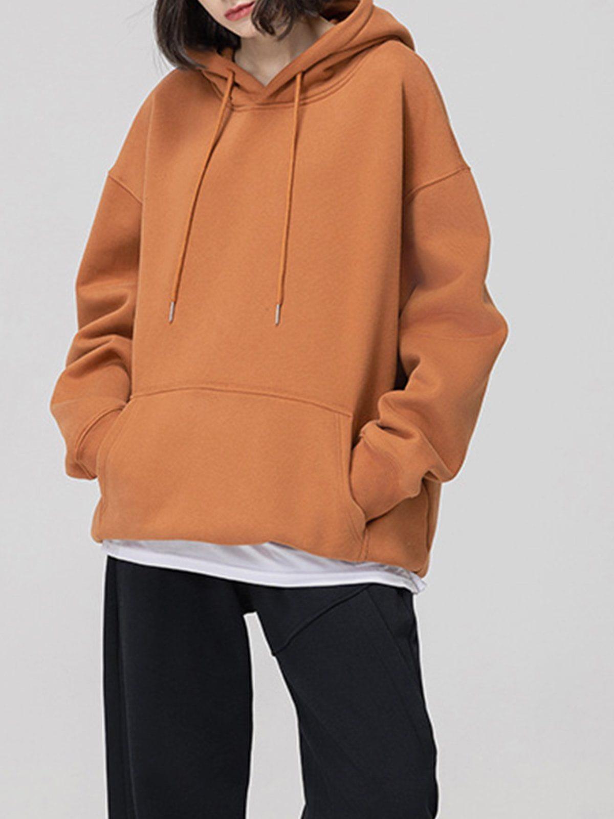 Concert Outfit Solid Color Drawstring Hoodie Concert Outfit Solid Color Drawstring Hoodie
