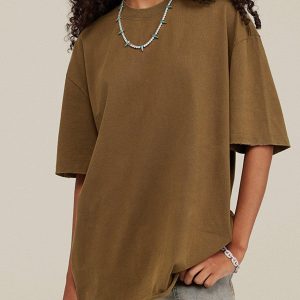 Concert Outfit Solid Color Pullover Tee