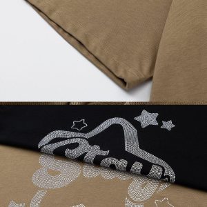 Concert Outfit Solid Color Star Print Tee