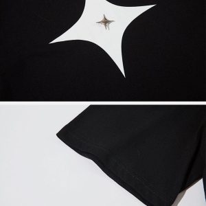 Concert Outfit Solid Color Zipper Star Tee