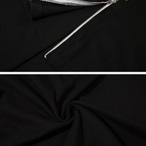 Concert Outfit Solid Color Zipper Star Tee