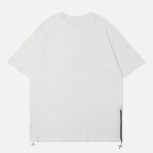 Concert Outfit Solid Color Zipper Star Tee