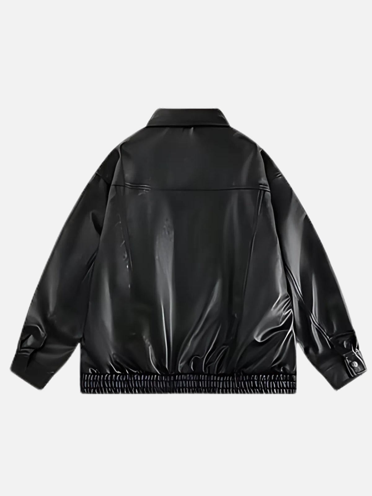 Concert Outfit Solid Essential Faux Leather Jacket Concert Outfit Solid Essential Faux Leather Jacket