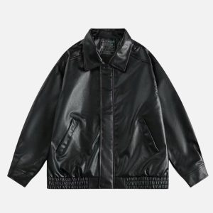 Concert Outfit Solid Essential Faux Leather Jacket