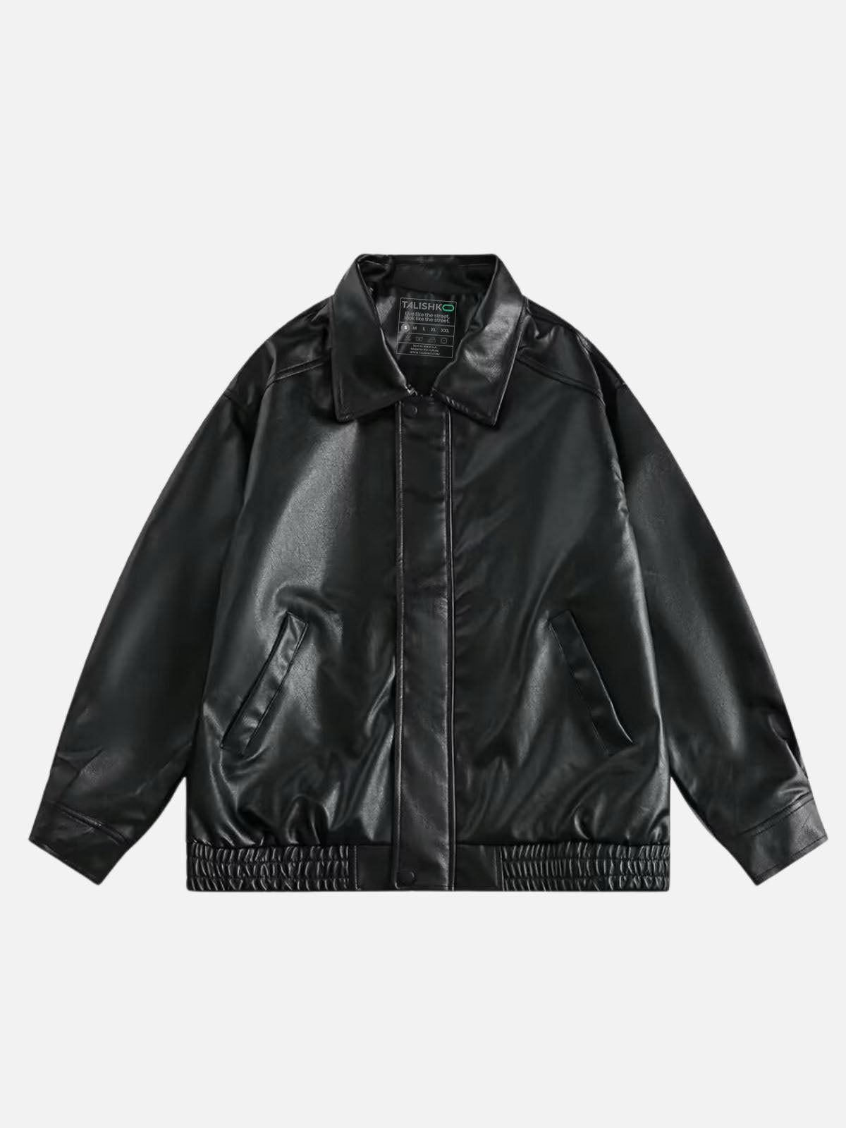 Concert Outfit Solid Essential Faux Leather Jacket Concert Outfit Solid Essential Faux Leather Jacket