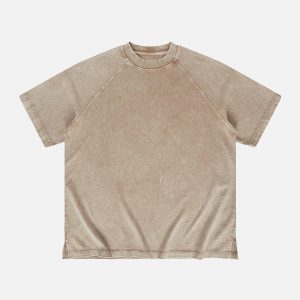 Concert Outfit Solid Washed Essential Cotton Tee