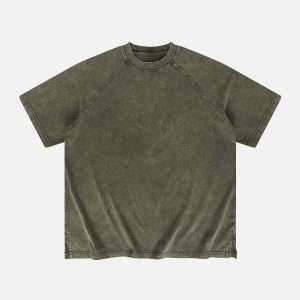Concert Outfit Solid Washed Essential Cotton Tee