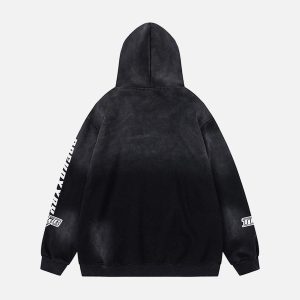 Concert Outfit Speed Graphic Washed Racing Hoodie