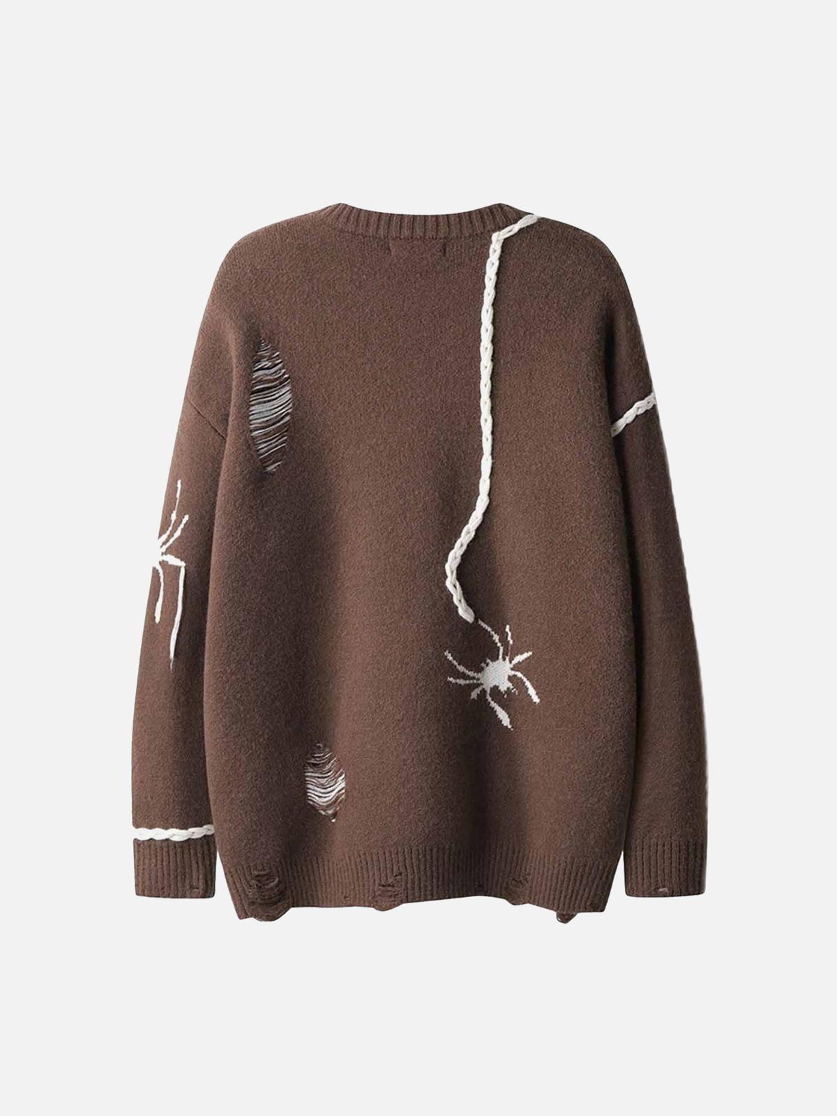 Concert Outfit Spider Distressed Oversized Sweater Concert Outfit Spider Distressed Oversized Sweater