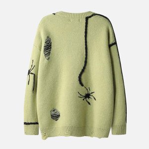 Concert Outfit Spider Distressed Oversized Sweater