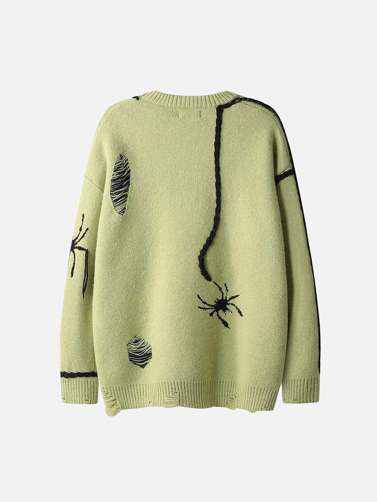 Concert Outfit Spider Distressed Oversized Sweater Concert Outfit Spider Distressed Oversized Sweater