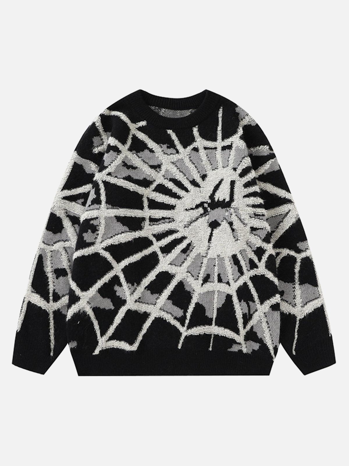 Concert Outfit Spider Knit Crew Neck Sweater Concert Outfit Spider Knit Crew Neck Sweater