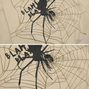 Concert Outfit Spider Shadow Print Hoodie