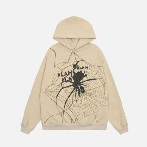 Concert Outfit Spider Shadow Print Hoodie