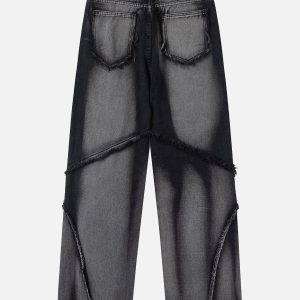 Concert Outfit Spider Silhouette Pattern Stitching Jeans