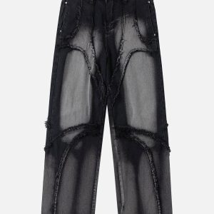 Concert Outfit Spider Silhouette Pattern Stitching Jeans