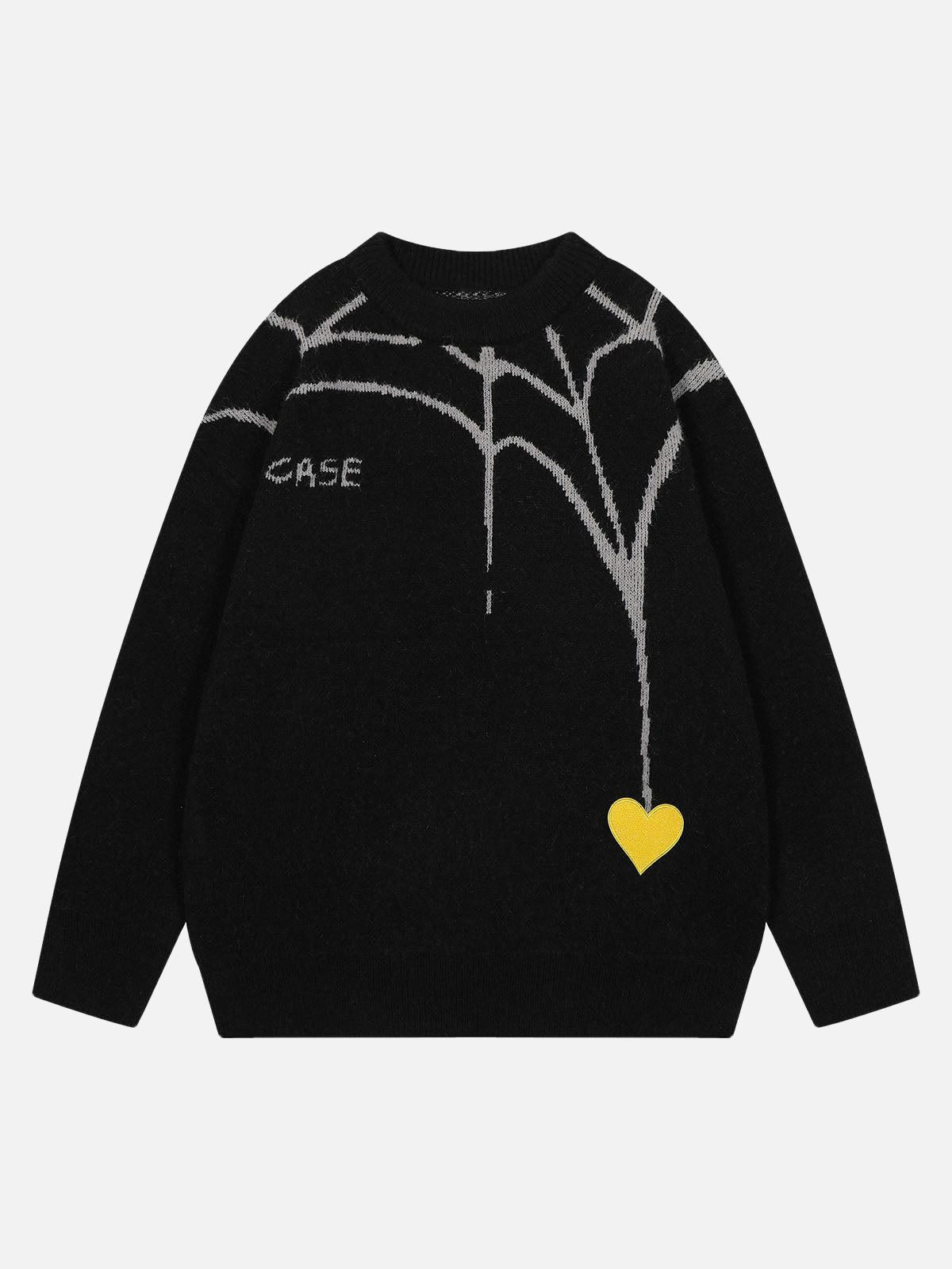 Concert Outfit Spider&Heart Knit Crew Neck Sweater Concert Outfit Spider&Heart Knit Crew Neck Sweater