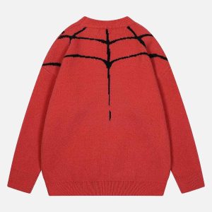 Concert Outfit Spider&Heart Knit Crew Neck Sweater