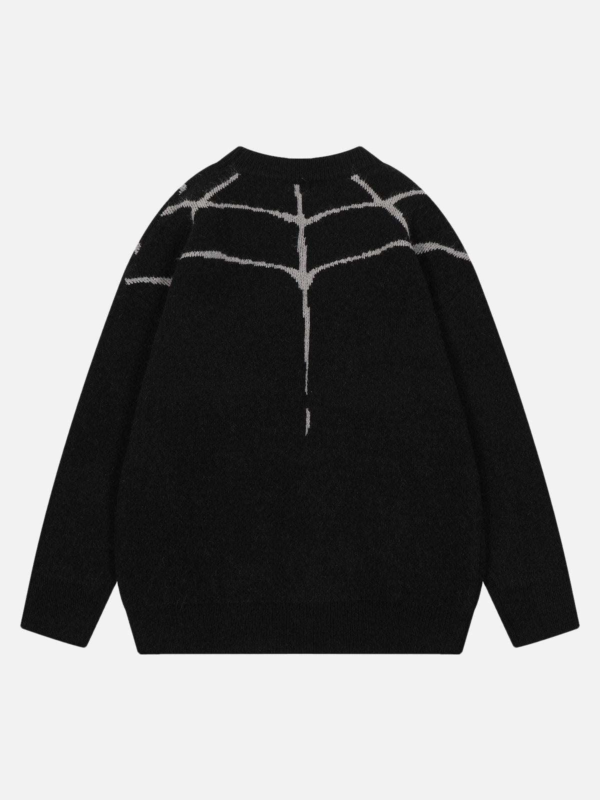 Concert Outfit Spider&Heart Knit Crew Neck Sweater Concert Outfit Spider&Heart Knit Crew Neck Sweater